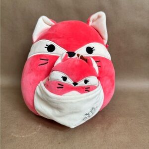 Squishmallows 8” Fifi The Fox with 3.5” Baby Fifi in Marsupial Pouch.